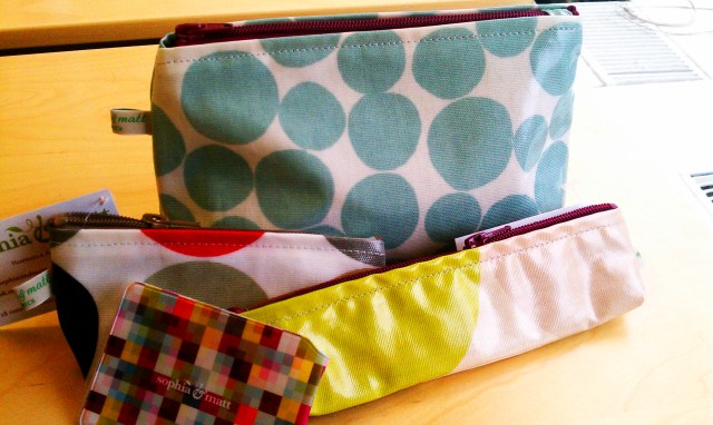 From Sophia & Matt in Greenwich, London: medium purse, small purse, pencil case and card holderes